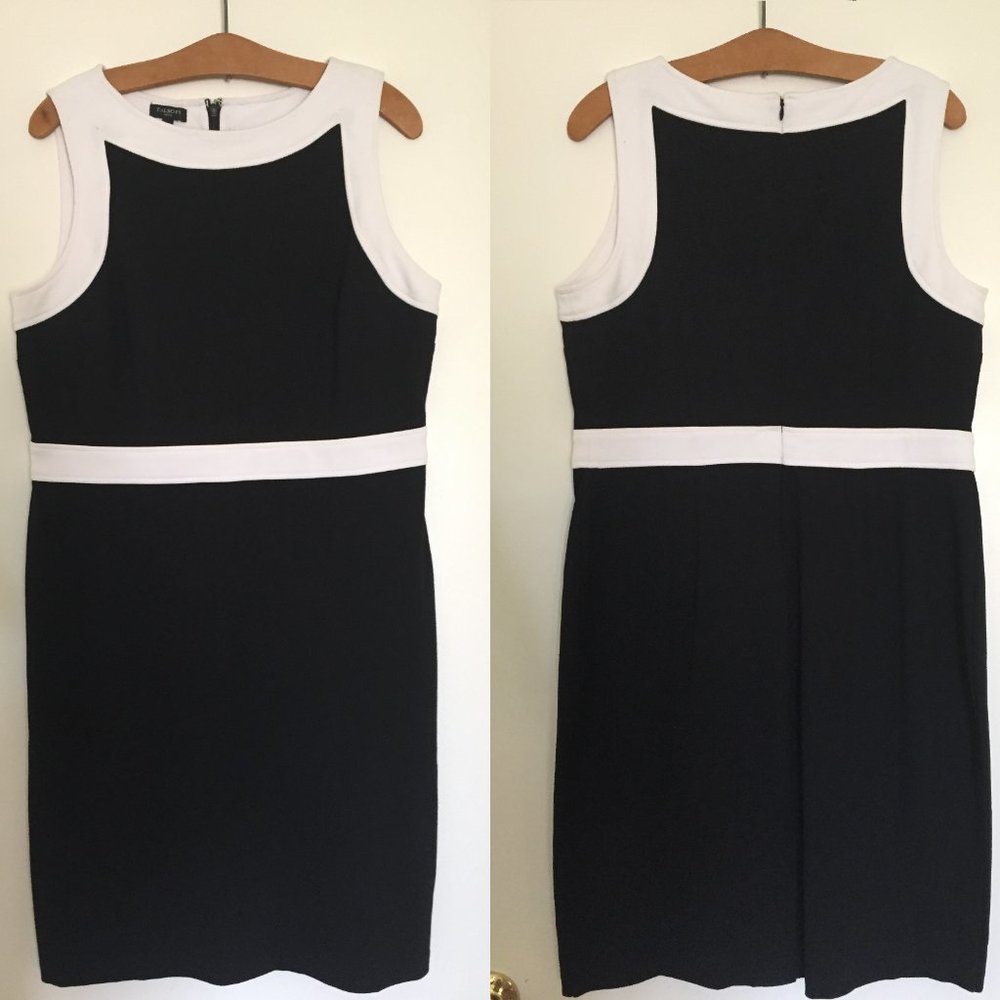 Talbots Petite Work Black and White Dress Size14p
